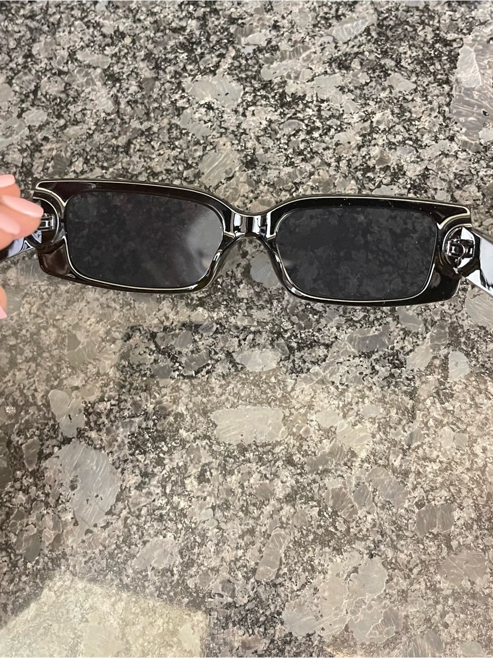 Chanel Women's Black Rectangle Sunglasses - Picture 3 of 4